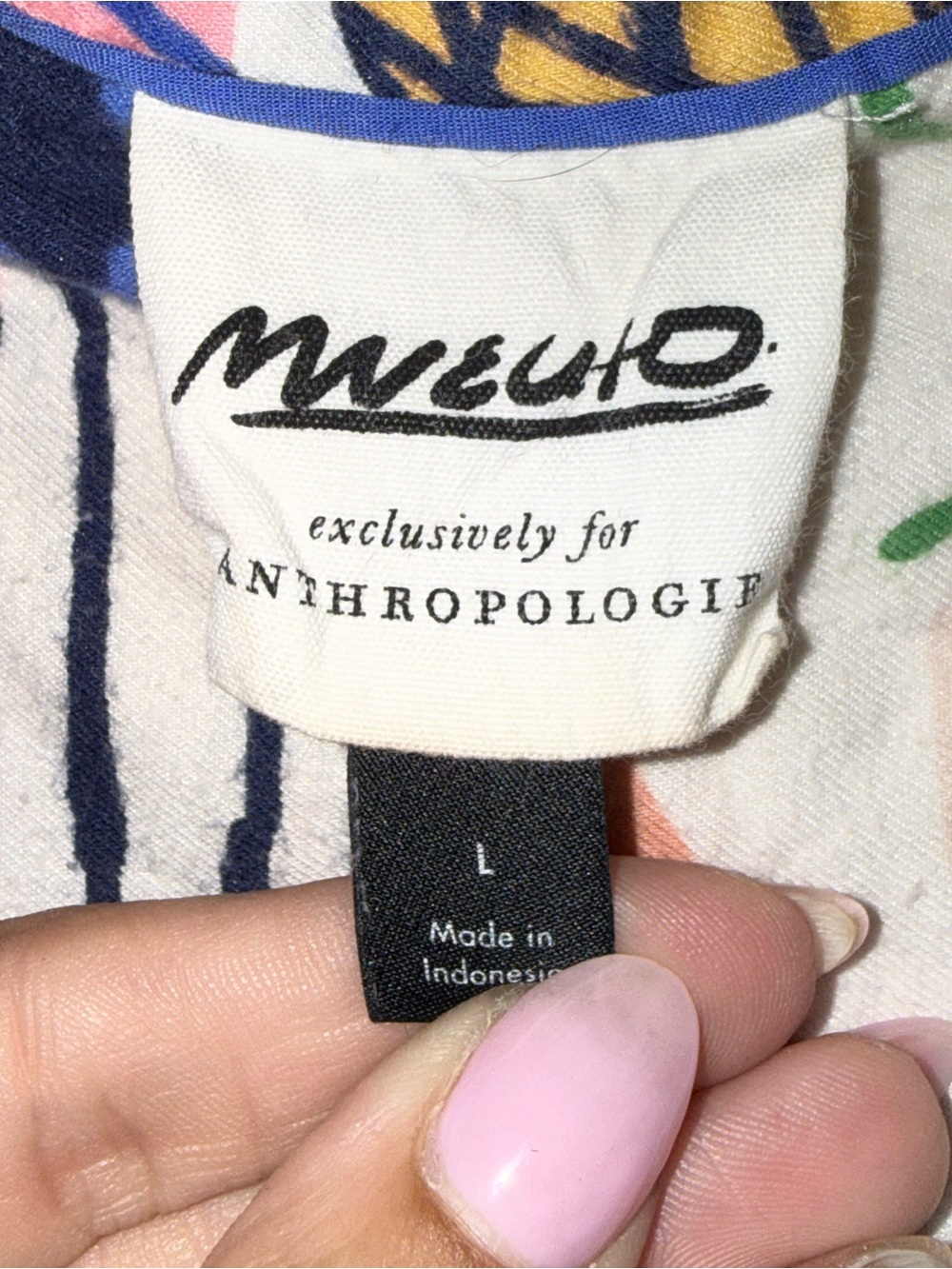 Anthropologie pj top Colorful Abstract Print Button-Up Shirt - Picture 3 of 4